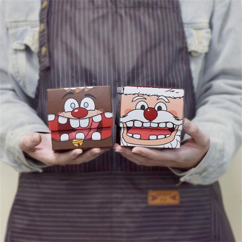 5pcs Christmas Candy Biscuit Cube Santa Claus Box DIY Cake Box for Party Decorating Supplies Christmas Decoration 2025 Navidad