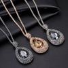 Long Crystal Pendant Necklace Women Elegant Layering Chain Minimalist Luxury Accessory for Sweaters