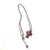 Used Swarovski Cross Necklace Silver Cross Red