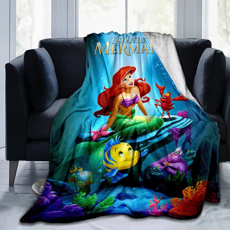 

1pc Mermaid Printing Blanket - Soft, All-Season Throw for Living Room, Gift with Adorable Cartoon Design 80cmx120cm(31inx47in)
