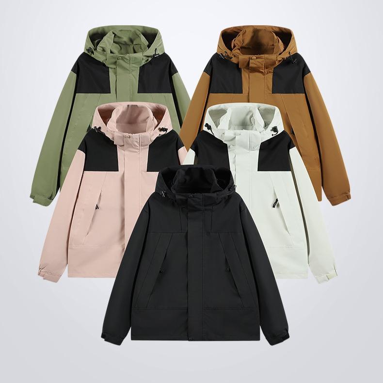 Couple's Windbreaker Jackets Men's and Women's Spring and Autumn Korean-style Casual Hooded Jackets Outdoor Mountaineering Jackets