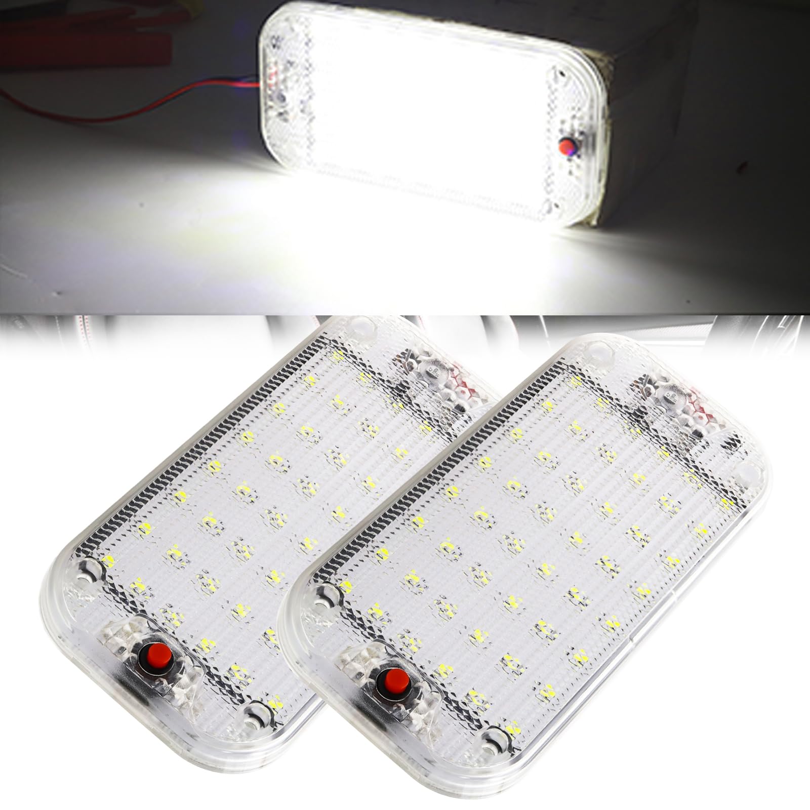 

Interior LED Lamp for Car Suitcase Light Truck RV Interior Lighting for and Campers 48-LED Replacement, Trunk, Cars, Boats, Trailers,