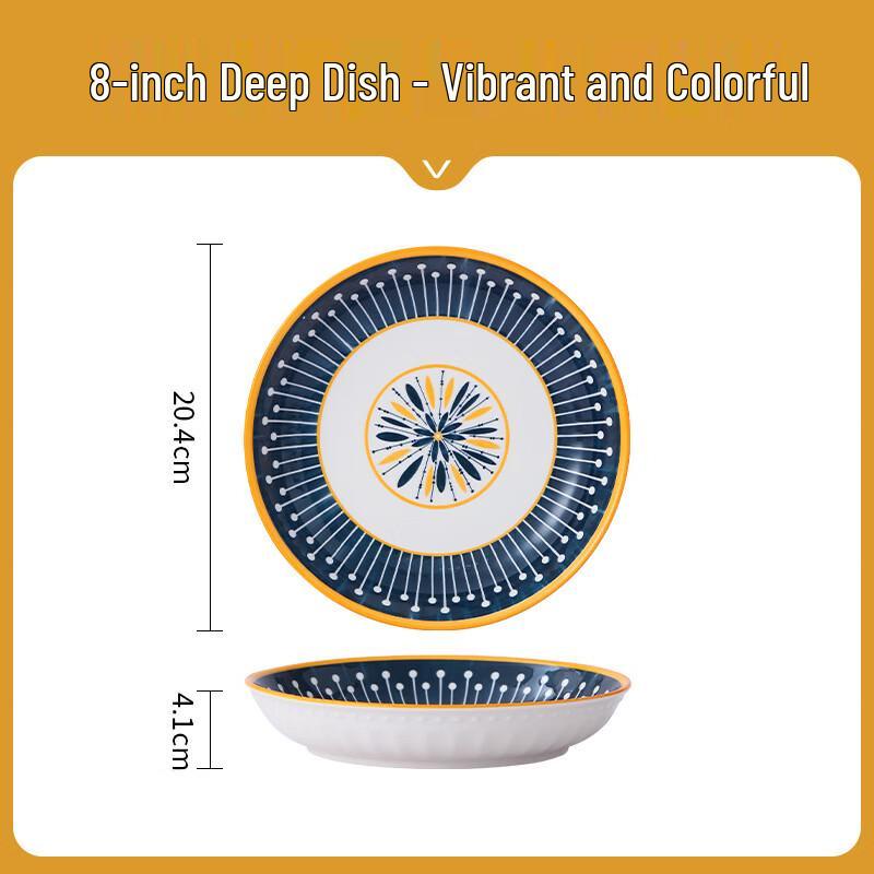 Ailan Huijia Retro Nordic Ceramic Dinner Plates 8 inch Nordic Plate