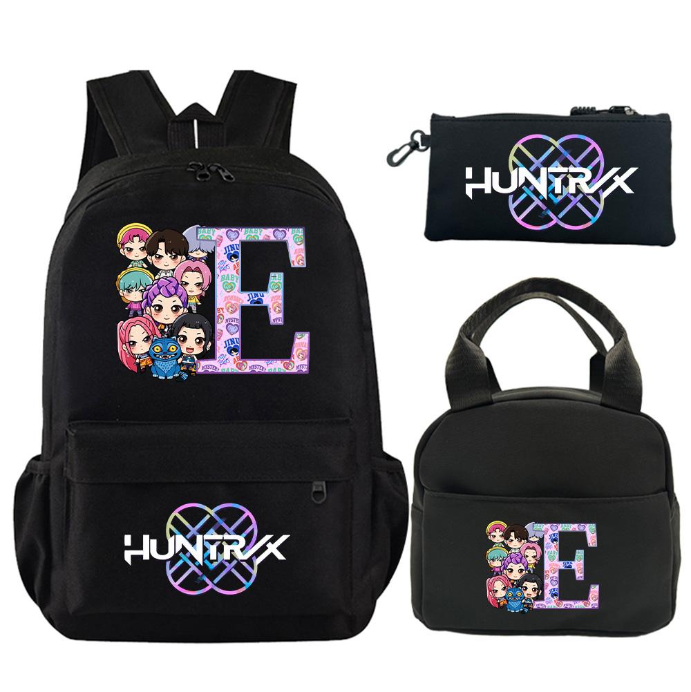 3Pcs/set 26 English Letter Printed Backpack with Shoulder Bag Pencil Case for Teenager Student Boy Girl Schoolbag Large Capacity Bookbag Kid Gift