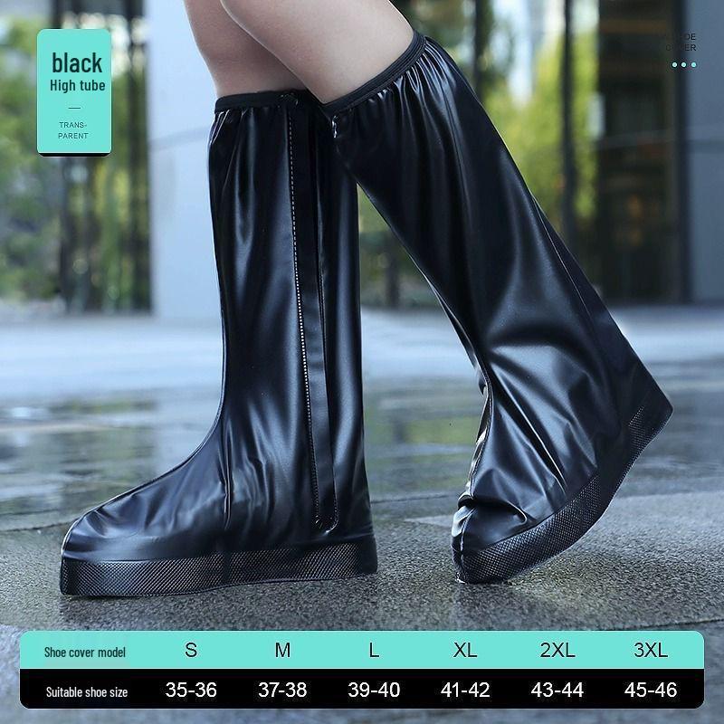 Unisex Non-Slip High-Top Waterproof Shoe Covers - Wear-Resistant, Splash-Proof, Ideal for Adults and Kids in Rainy Outdoor Conditions.