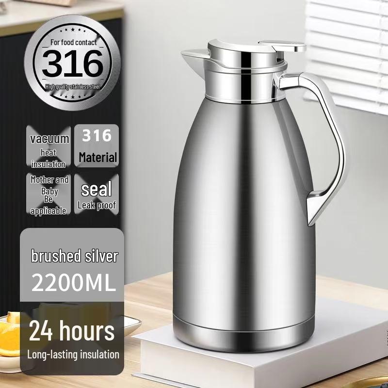 

316 Stainless Steel Large Capacity Insulated Thermos Pot for Hot Water, Restaurant Teapot Flask