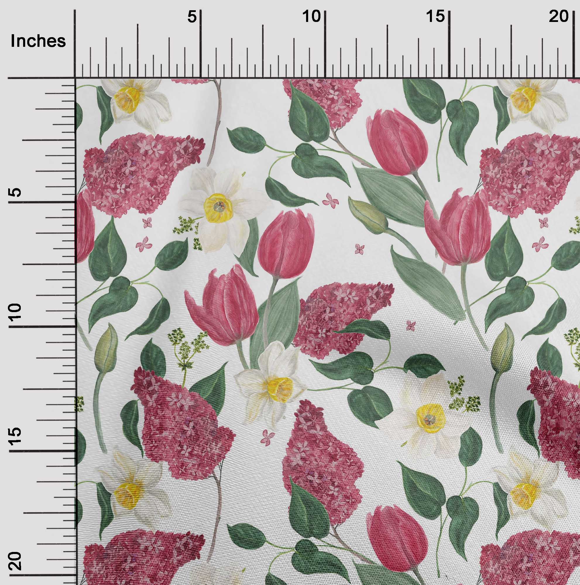 

oneOone Cotton Flex Medium Purple Fabric Leaves & Tulip Floral Quilting Supplies Print Sewing Fabric By The Yard 40 Inch 42 Inch Wide - Viscose Chiffon рожевий