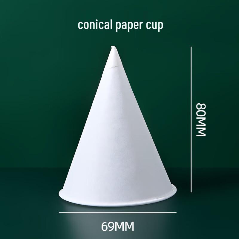 WS Disposable White Conical Paper Cups