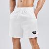 Men Summer Casual Shorts Elastic Drawstring Waist Fitness Quick-Drying Sports Shorts with Pockets Solid Color Wide Leg Shorts
