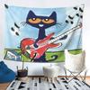 Pete the Cat Guitar Music Tapestry Single Print Fun Wall Hanging Home Bedroom Living Room Music Theme Decor Indoor Use Tapestry