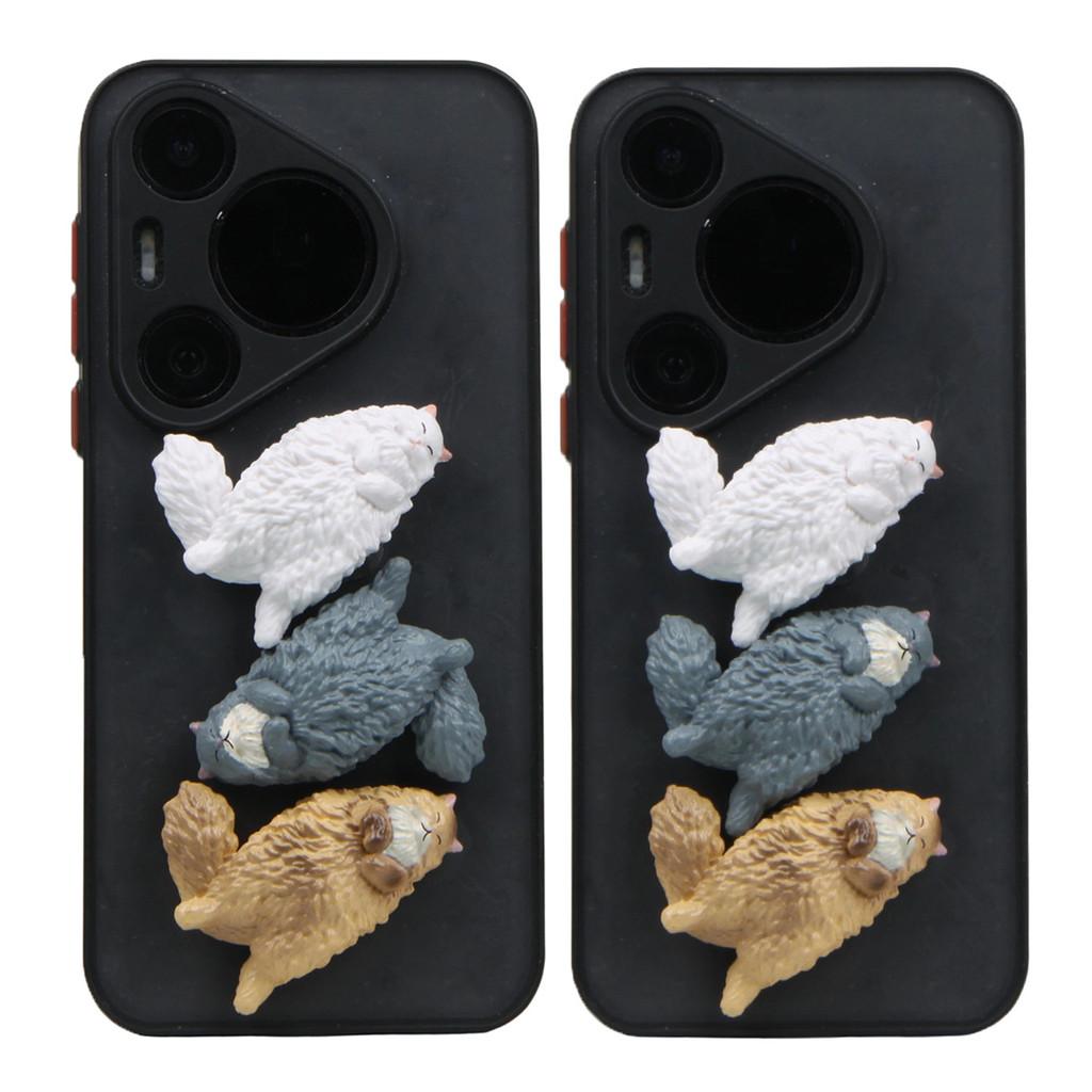 Cartoon Cute 4pcs Sleeping Cat Model Ornament Set Decoration Accessories