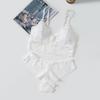 Women's Push-Up Lace Bra Set: Sexy Strappy Camisole with Wireless Design for Small Bust