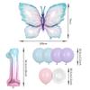 8 Stück Schmetterling Geburtstagsballon 40 Zoll Sternenhimmel Farbverlauf Zahlenballon Babyparty Heliumballon Geburtstagsfeier Deko Globo