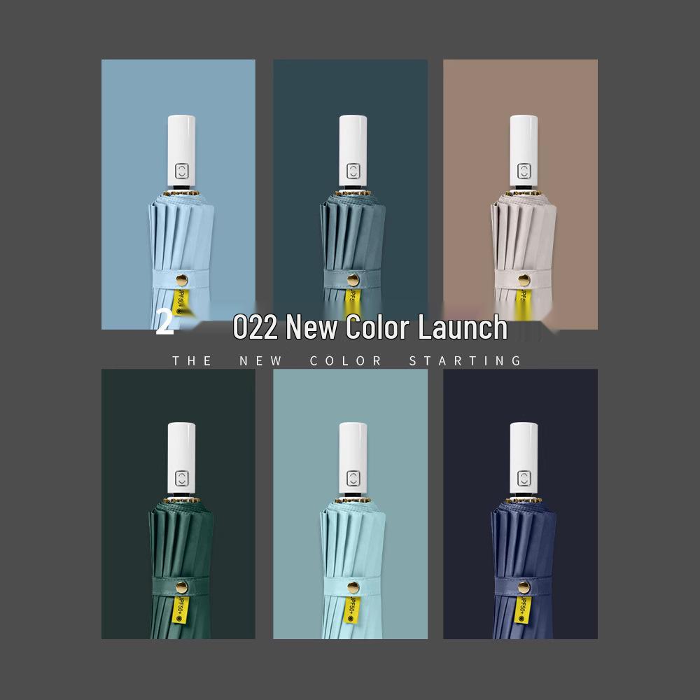 Retro 16-Bone Automatic Sun & Rain Parasol: Cooling, Anti-UV, Folding, Dual-Use Umbrella for Women