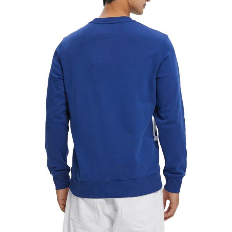 Calvin Klein Buchstaben-Print Rundhals-Sweatshirt Unisex Sweatshirt Blau J318474-CJS