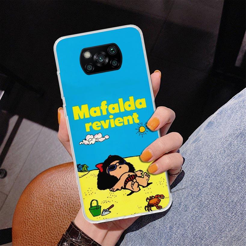 

Mafalda Cartoon Phone Case For Xiaomi Poco X7 X6 X5 Pro F7 Ultra Redmi 15C 15 13C 13 12C 12 10 10A 10C 9 9A 9C 9T Cover Poco X7 Redmi 9T