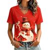 Women's Casual Short Sleeve Christmas Print T-Shirt