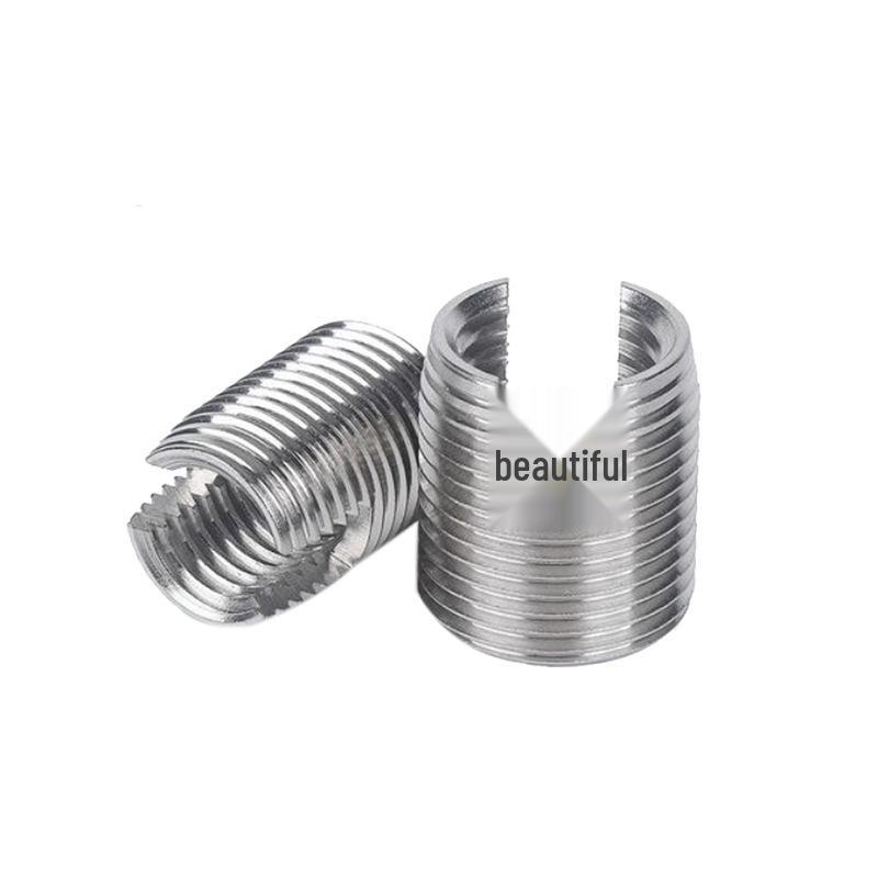 302 Slotted Self-Tapping Thread Inserts - Carbon/Stainless Steel: M2, M2.5, M6, M8, M12