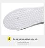 Women's Spring 2025 White Leather Panel Thick-Soled Casual Sport Shoes.