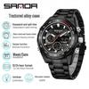 Sanda Men's Waterproof Dual Display Multi-Function Watch with Timer, Snooze, and Night Light.