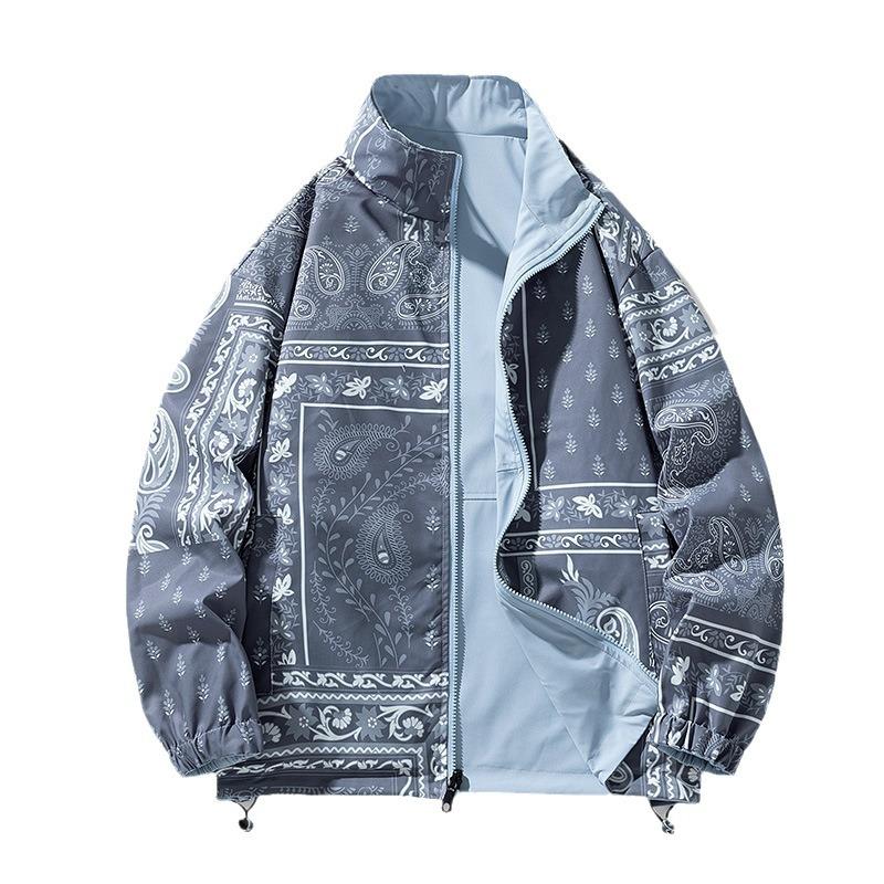 Men's Jacket Double-sided Men's Jacket Youth Casual Trend Loose Men's Stand-up Collar Coat