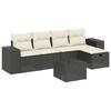 VidaXL Garden Lounge Set with Cushions 6 Pcs, Patio Sofas, Patio Furniture Set, Outdoor Furniture, Black 3264402