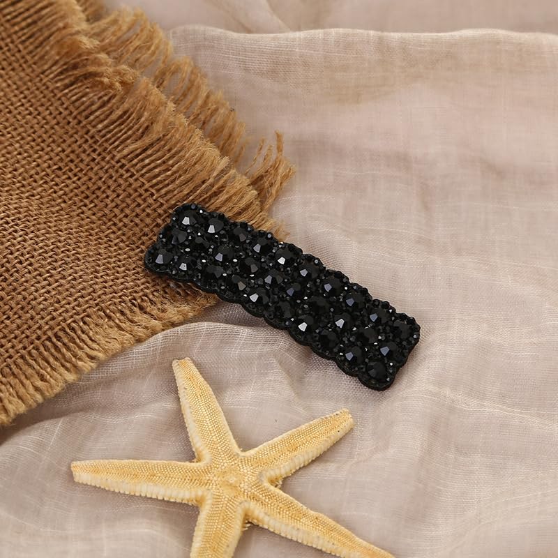 2Pcs Rhinestones Shiny Hair Clips for Women,Rectangular Hairpins Korean Barrettes Hair Accessories,Temperament Hair Accessories for Women,Clips and