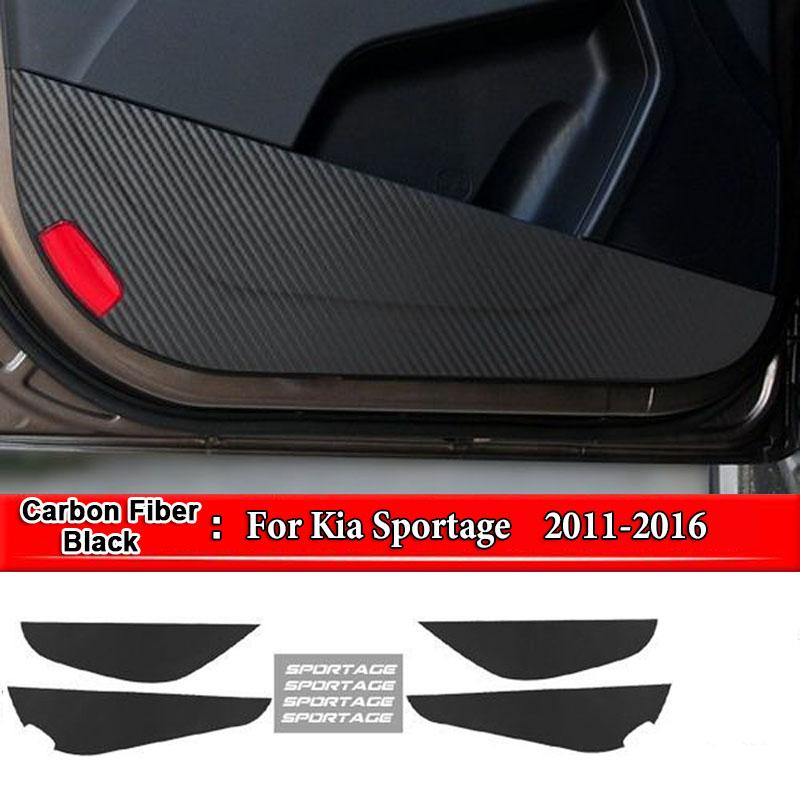 For Kia Sportage K2 K3 K4 KX3 K5 KX5 KX7 Car Inner Door Anti Kick Pad Carbon Fiber Patterned Pad Stickers Protective Accessories