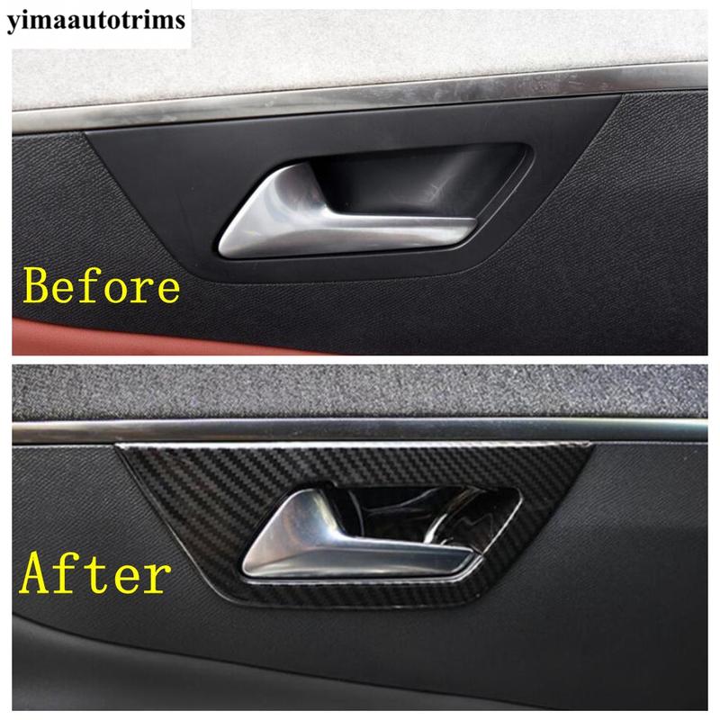Car Inner Door Handle Bowl Frame Decoration Cover Trim For Peugeot 3008 5008 GT 2017 - 2025 ABS / Stainless Steel Accessories