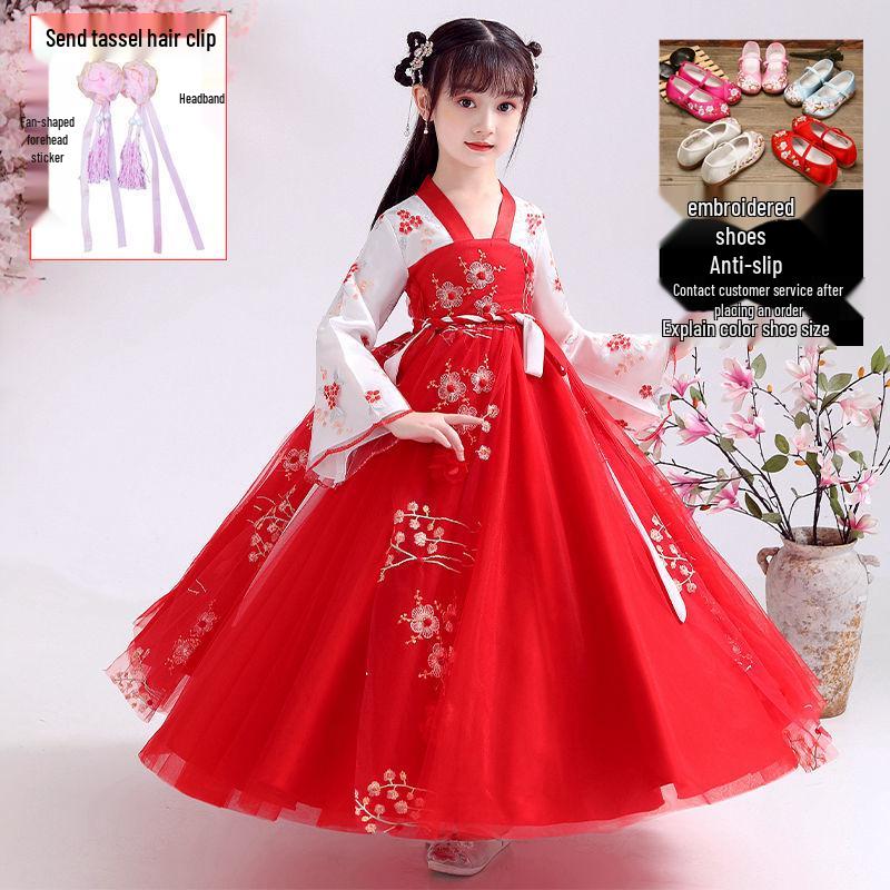 Vestito Principessa Hanfu Bambina Y - Gonna Stile Antico Primavera/Autunno 2024