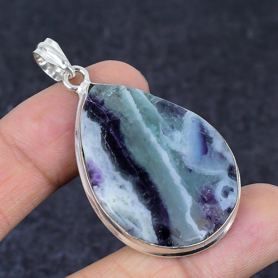 Kammererite Gemstone Handmade 925 Sterling Silver Jewelry Pendant 2.17" L0G65