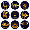 60-120pcs Eid Ramadan Kareem Decor Ramadan Mubarak Stickers Muslim Islamic Kareem Happy Aid Gifts Ramadan and Eid Decor for Home
