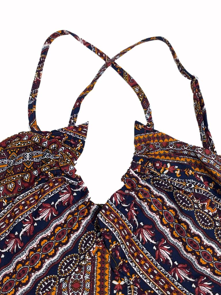 Vestido de Praia com Alça Fina Estampado para Moda Feminina Primavera/Verão 2025