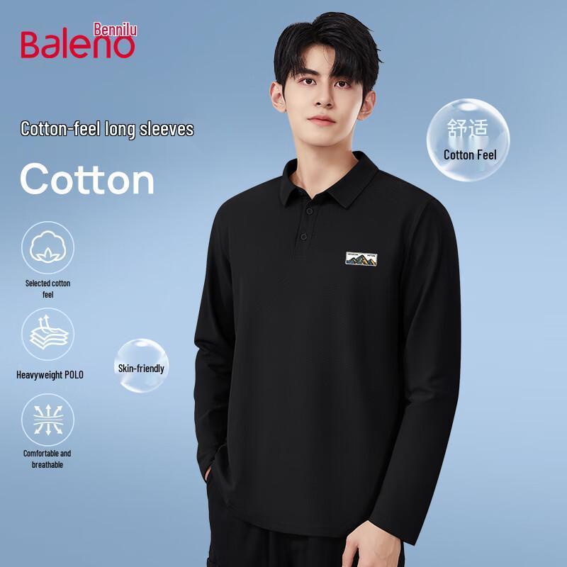 Baleno Men s American Casual Long Sleeve Polo Shirt M