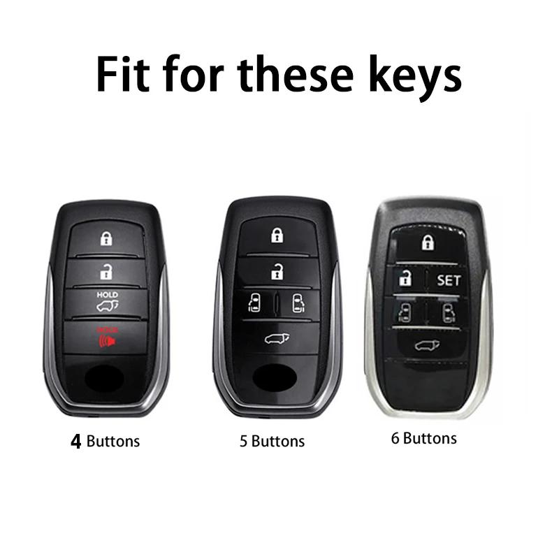 4/5/6 Buttons Car Smart Key Case Cover For Toyota Alphard Vellfire 2012 Previa  Shell Fob Holder Protector Accessories