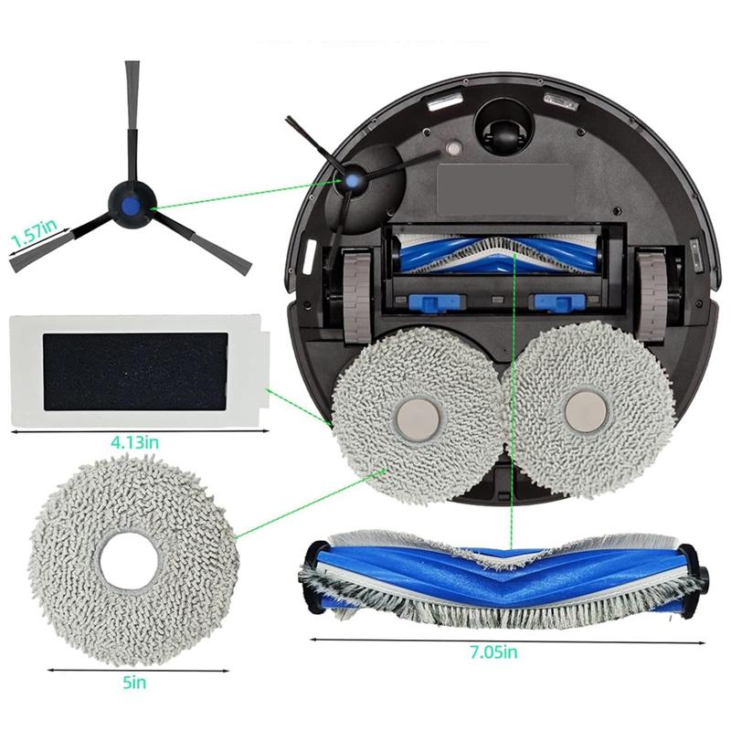 A65T-For Yeedi M12 PRO+ Robot Vacuum Main Side Brush Hepa Filter Mop Pad Dust Bags Replacement Accessories Kit