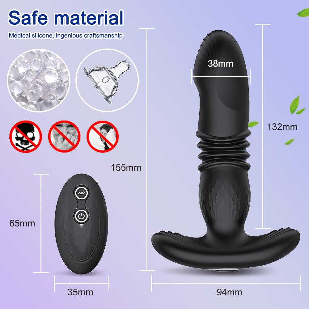 Wireless Remote Control Telescopic Anal Plug Men Prostate Massager Butt Plug Vibrators Prostate Stimulator Sex Toys Adult 18