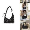 Stylish Black Canvas Floral Tote Bag With Spacious Design For Everyday Use