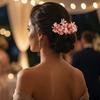 Colorful Flower Hairpin Cloth Ponytail Holder Elegant Hanfu Hair Clip  Summer Accessories