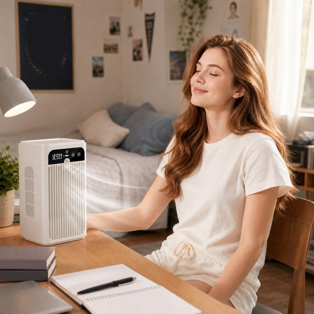 Desktop Fan with Humidifier - Portable Personal Cooler, Small Desk Fan for Kitchen, Dorm, , Bedroom