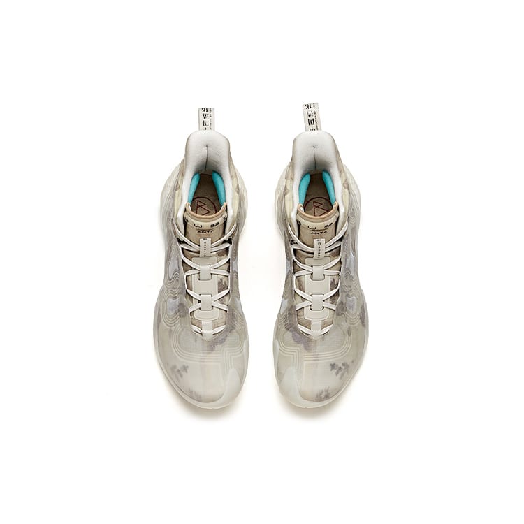 Anta Star Mountain Cushioning Slip Resistant Abrasion Resistant High top Basketball Shoes Men's Ecru 112031818A-9