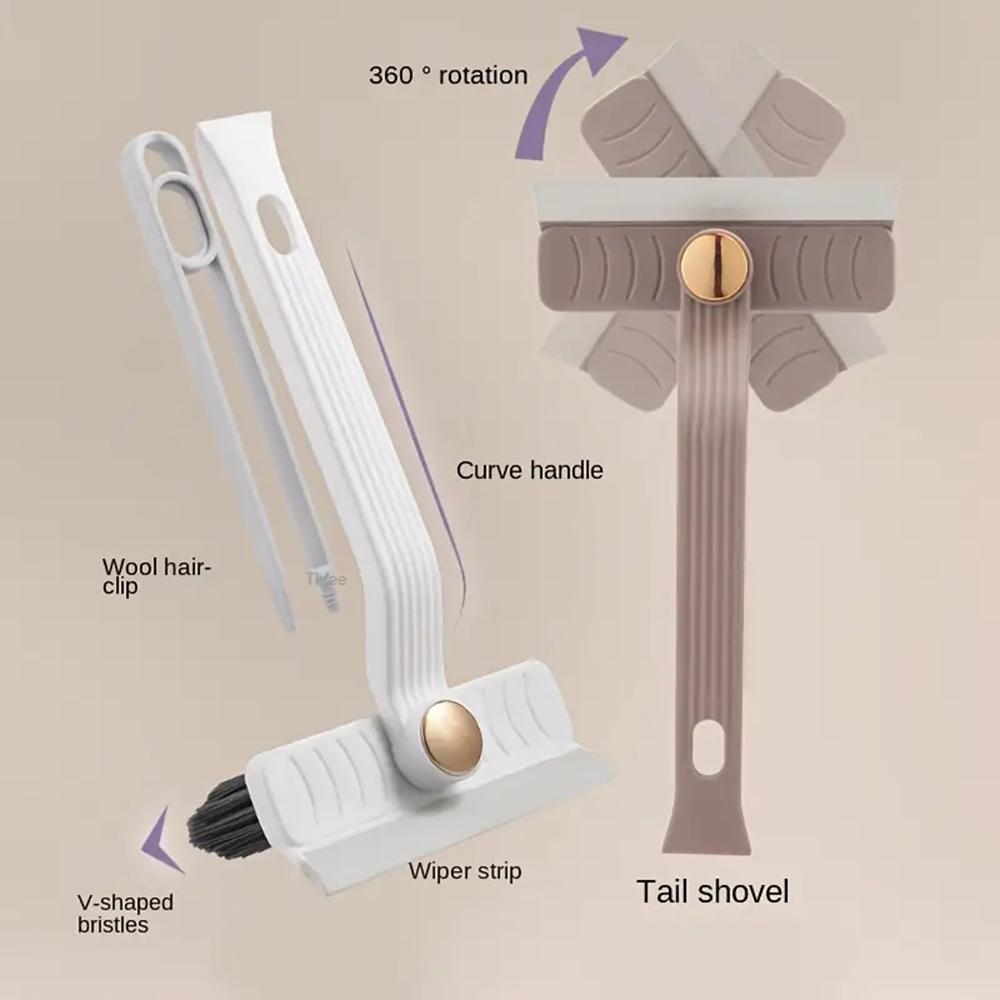 4-in-1 Multifunctional Cleaning Brushes,360° Rotatble Labor-saving Gaps Wash Tool for Window Track Gaps,Tile Joints Scrubber