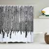 3D Printed Winter Snow Scenery Bathroom Shower Curtain Waterproof Polyester Home Decor With Hook Shower Curtain 180*200Cm