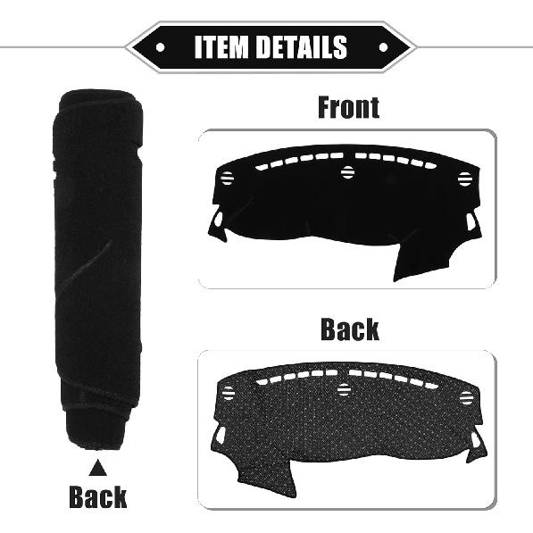 Dashboard Cover Compatible for Dodge Dart 2013-2016, Nonslip Polyester Black Dash Cover Mat Dash Board Protector Cover