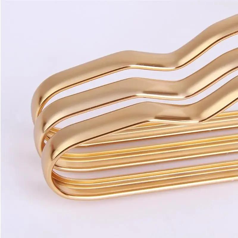10 Stück Aluminiumlegierung Kleiderbügel Goldfarben Langlebig Haushalts Mantel   Zubehör Organizer Erwachsene Kinder Hängend