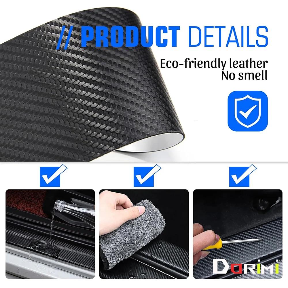 Car Carbon Fiber Threshold Protective Film Anti Scratch Waterproof Car Stickers Rear Bumper Guard For Mazda CX-5 Car Accessories