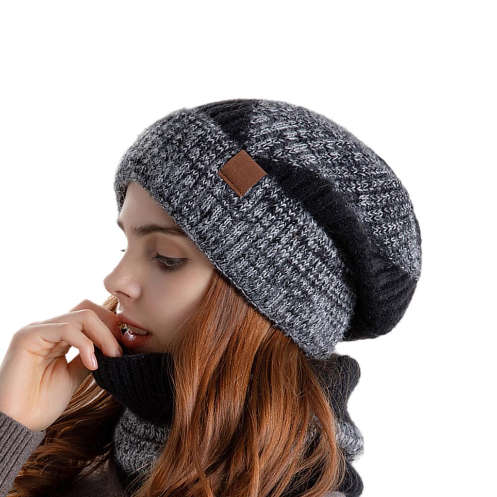 Warm Hat Neck Gaiter Combo Plush Furry Liner Stylish Windproof Thick Insulate Headwear for Men Women Trapper Hat