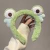 1Pc Funny Frog Cartoon Cute Headband Crown New Plush Big Eyes Headband Women'S Face Wash Headband Children'S Hair Accessories