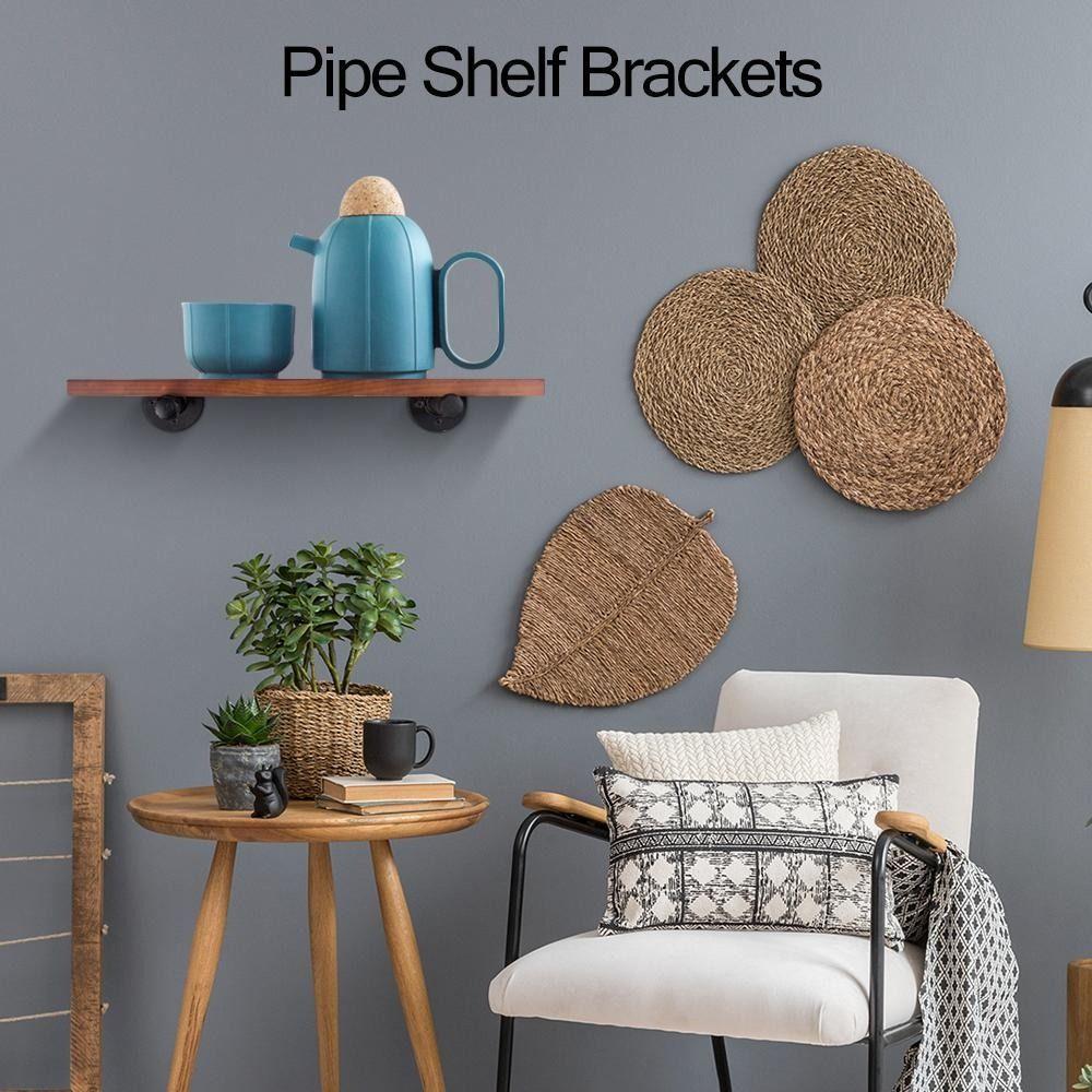 4pcs Heavy Duty Wall Floating Shelf Holder Fine Workmanship Iron Art Shelf Brackets  Room Decor