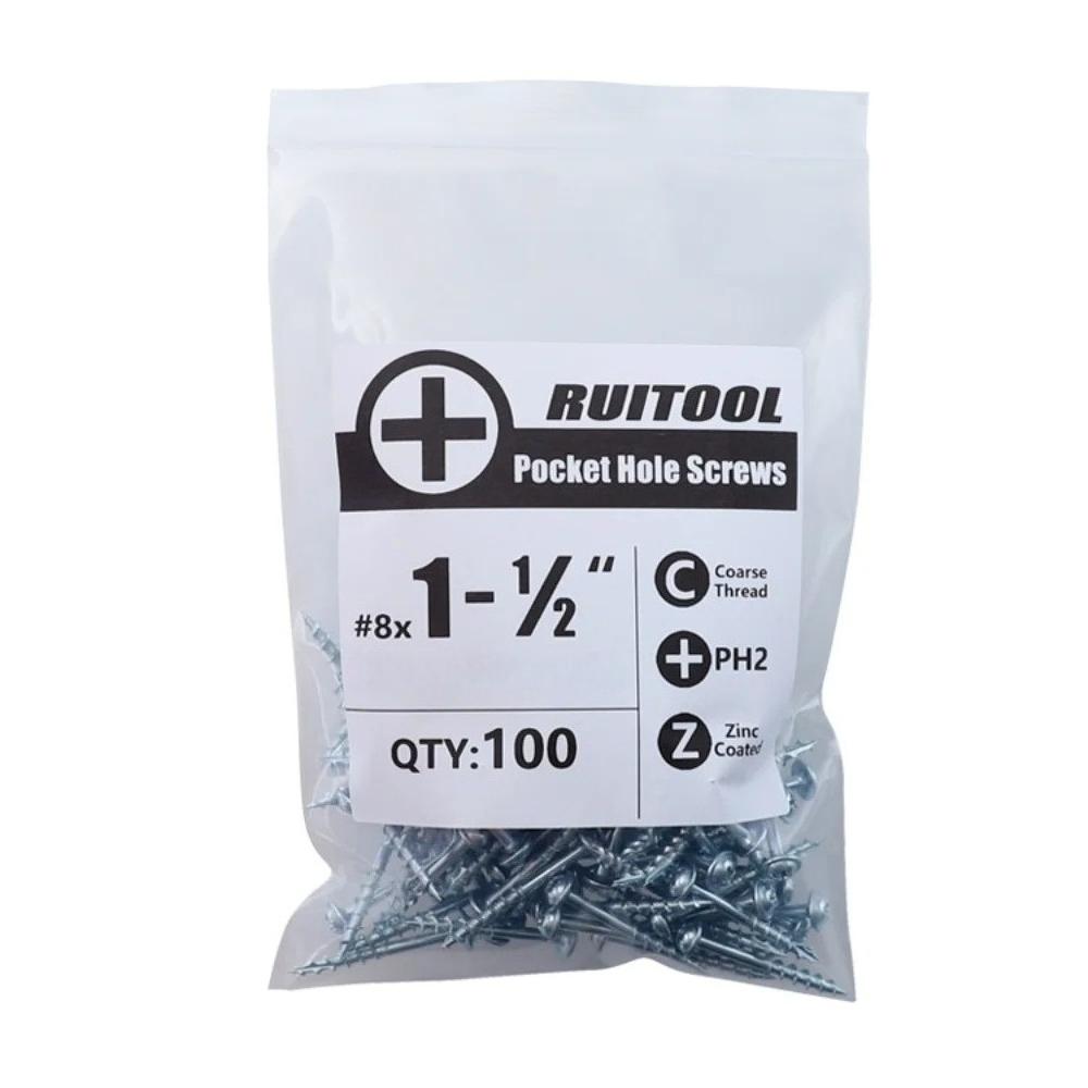 25/32/38/50/63mm Pocket Hole Jig Screws 100pcs Per Bag /552Pcs Sets Semi-self Tapping Screws Phillips Head Slotting Link Piece